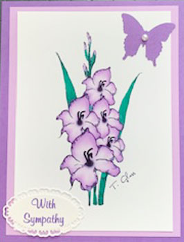 Pretty Penny Designs Gladiola Note Card